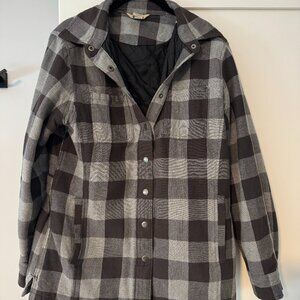Duluth Women's Flapjack Flannel Shirt Jac Size XS Gray